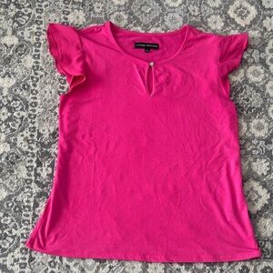 Worn Once Catherine Malandrino Fuchsia Flutter Sleeve Tee